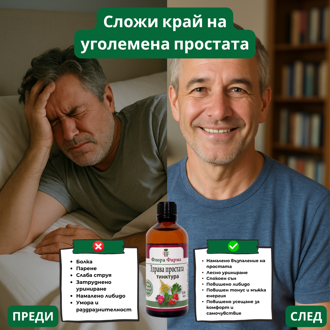 Здрава простата – тинктура 100 мл - при уголемена простата, простатит