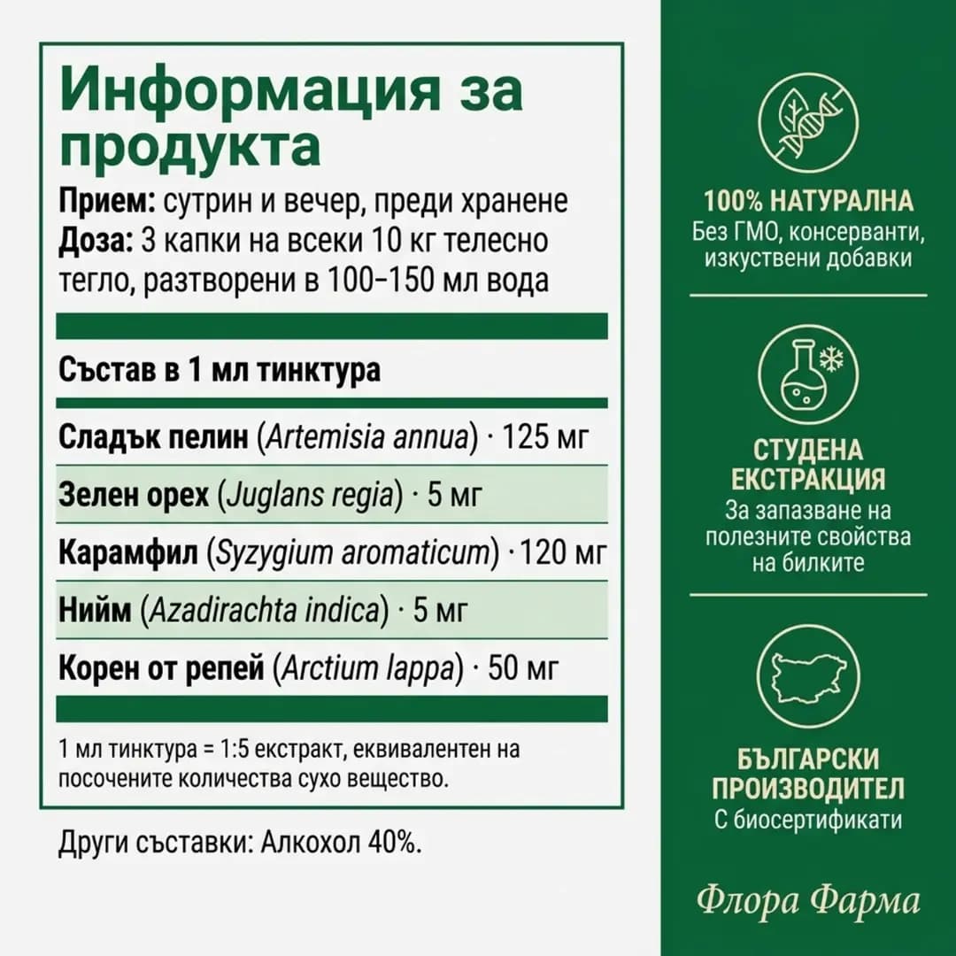 Антипаразитна програма – тинктура 100 мл