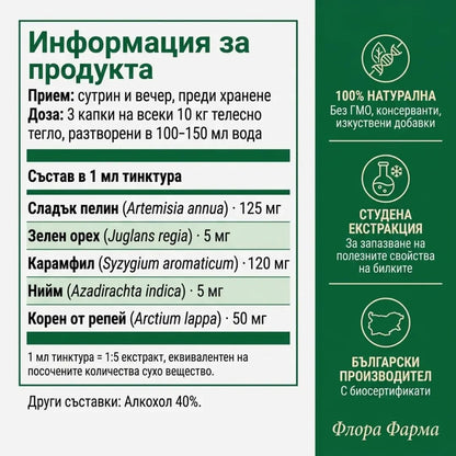 Антипаразитна програма – тинктура 100 мл