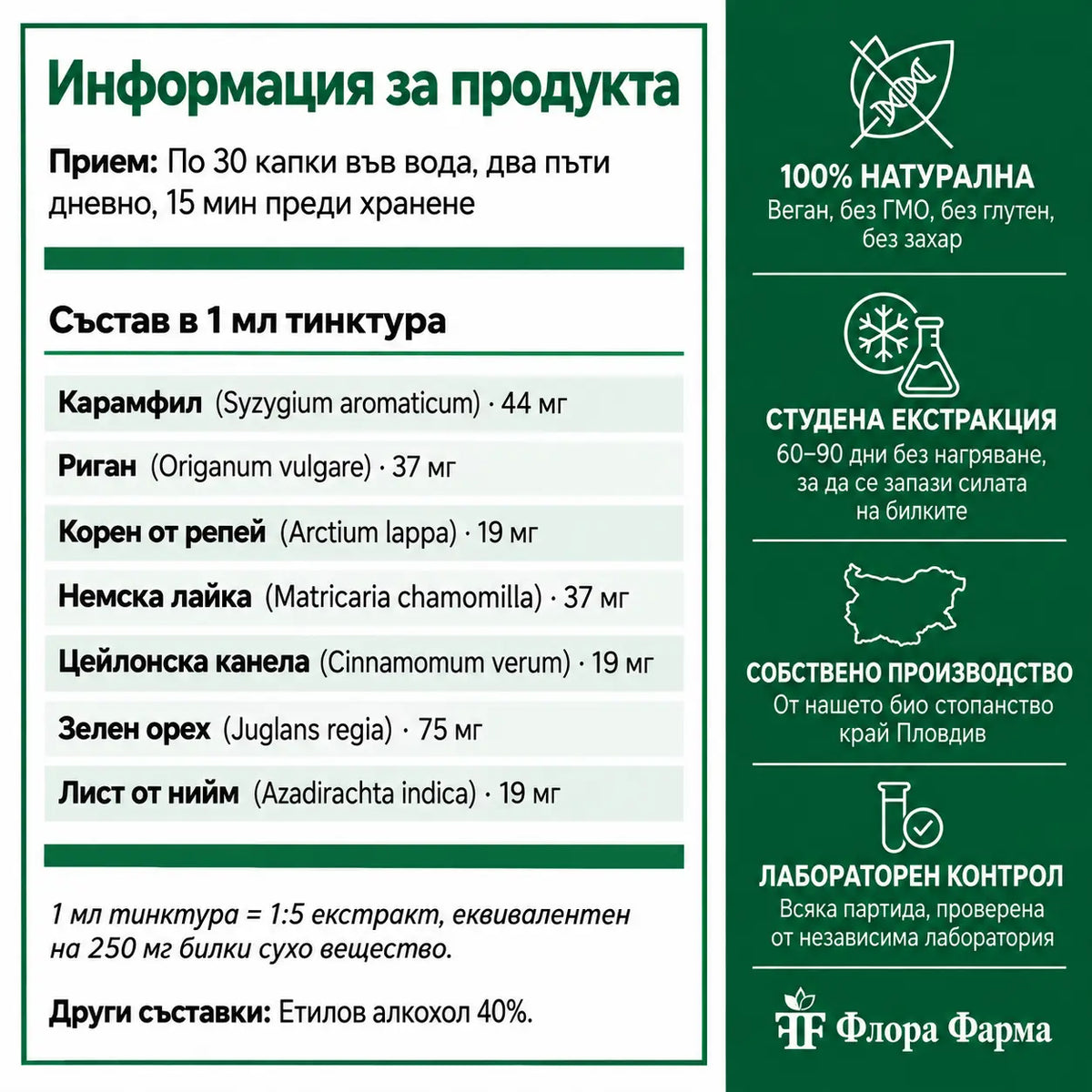 Антипаразитна програма – тинктура 100 мл