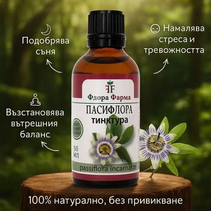 Пасифлора – тинктура 50 мл - при стрес, тревожност и безсъние